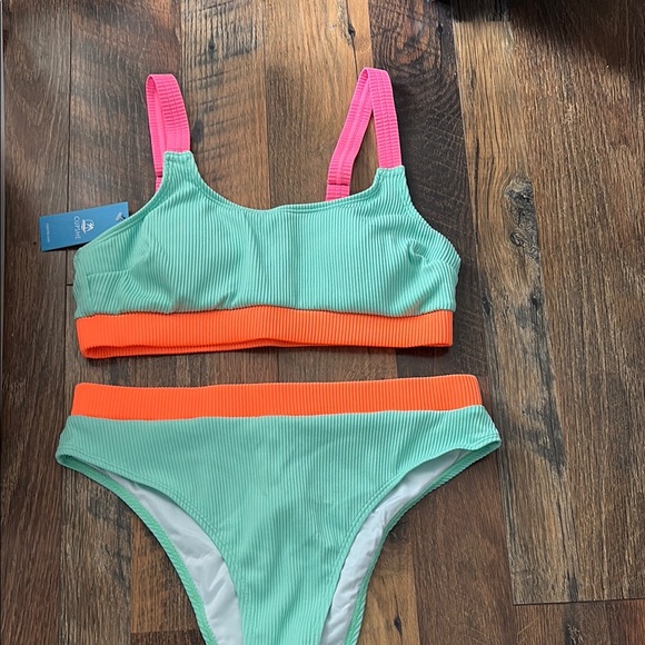 Swim Set in Mint Green and Orange - Picture 1 of 2